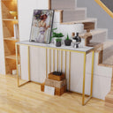 47.2 Inch Extra Long Console Table Sintered Top Gold Legs