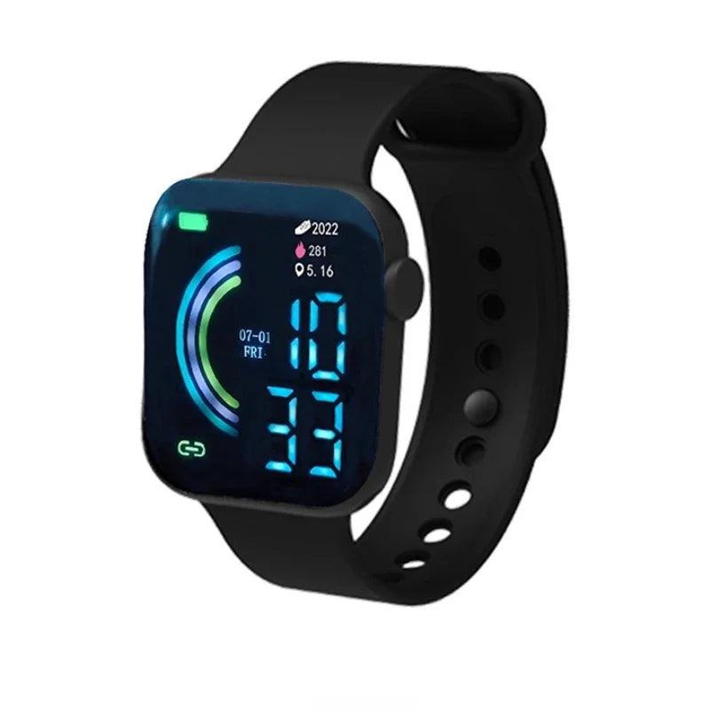Disposable Waterproof LED Sports Watch for Men, Women, and Kids  ourlum.com black  