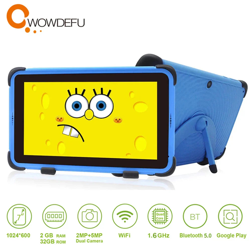 CWOWDEFU 7" Kids Tablet Android 11 2GB 32GB Quad Core WiFi Google Play Children Tablets for Girl Educational Gift 3000mAh Hebrew  ourlum.com   