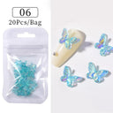 Auroras Butterfly 3D Nail Art Jewelry Unique Acrylic Beads Kit