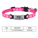 Adjustable Personalized Nylon Cat Collar with Bell and Safety Tag  ourlum.com Hot Pink S 19-32cm 