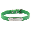 Custom Dog Collar: Engraved ID Anti-lost Leather for Dogs-Cats  ourlum Green XXS (17-22cm) 