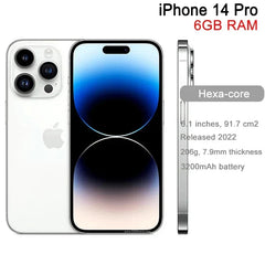 Apple iPhone 14 Pro - 6.1" OLED, A16 Chip, 5G, 48MP Camera, Face ID, 128/256GB Storage