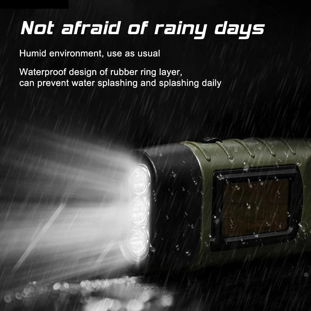 Solar Crank Flashlight: Compact Emergency Torch for Outdoor Adventures  ourlum.com   