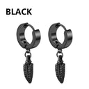 Punk Stainless Steel Stud Earrings Edgy Vintage Hip-Hop Jewelry