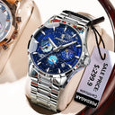 POEDAGAR Starry Sky Chronograph Watch Waterproof Luminous