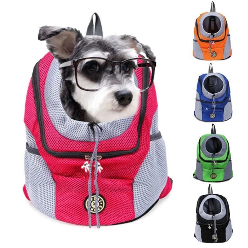 Double Shoulder Pet Dog Carrier Backpack: Durable Nylon, Comfortable Design, Adjustable Straps & Colors  ourlum.com   