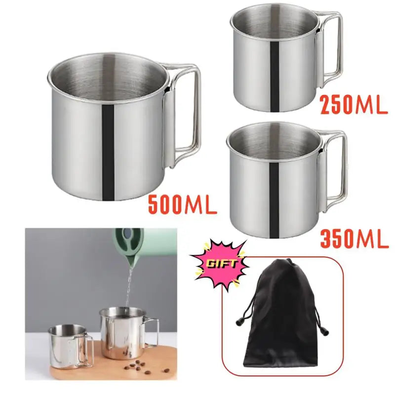 Lightweight Titanium Camping Mug - Durable Outdoor Travel Cup for Hiking and Picnic Use