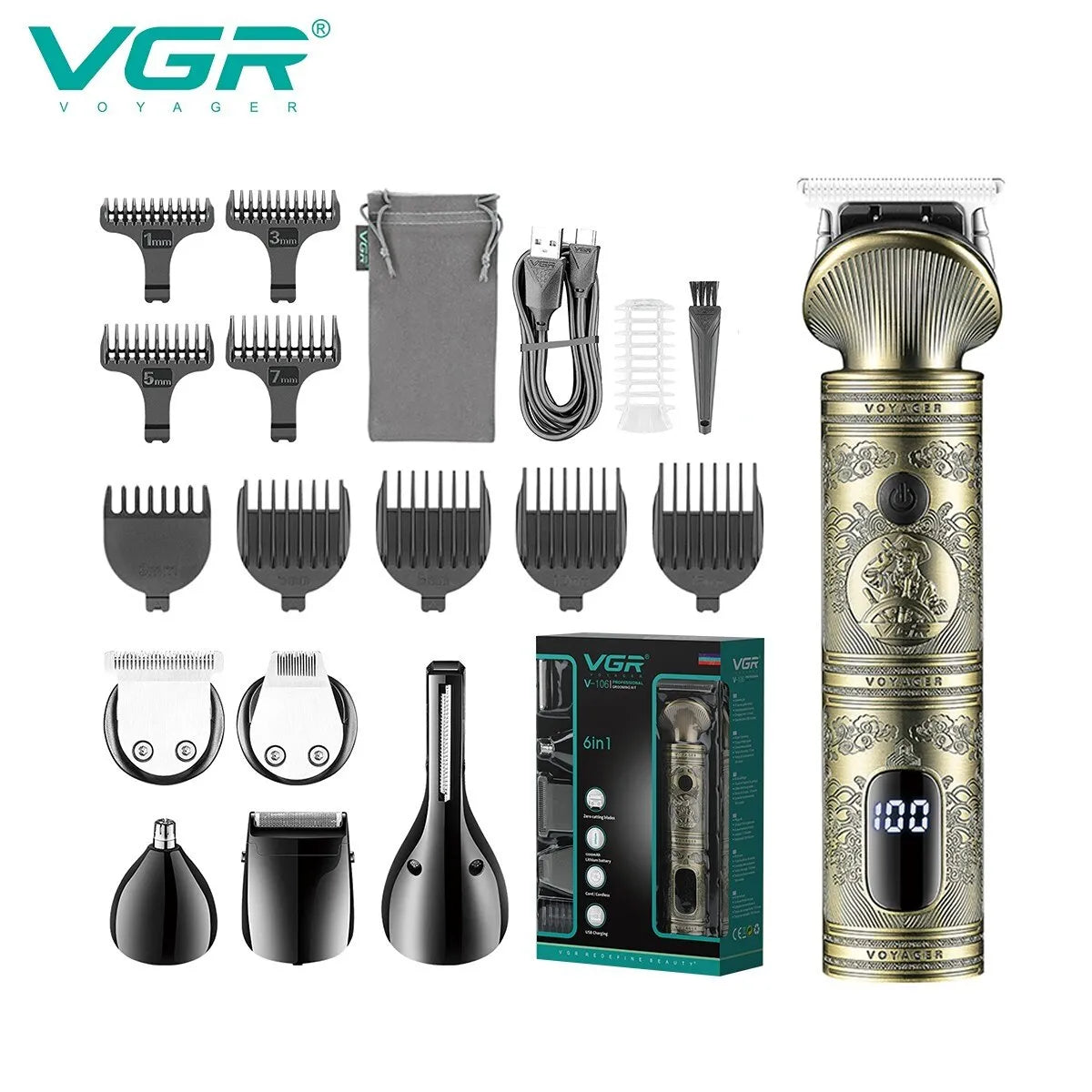 VGR Hair Trimmer: Professional Stainless Steel Blade Kit, Power & Precision  ourlum.com   