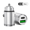 Xiaomi Car Charger PD Fast Charging Dual Chips for iPhone Samsung Huawei  ourlum.com 30W Silver  