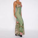 Vibrant Floral Suspender Dress for Summer Beach Parties