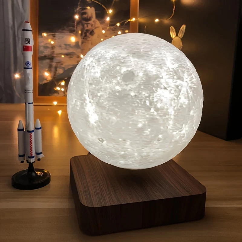 Levitating Moon Lamp, Magnetic Floating Moon Lamp Spinning Luna Night Light with 3 Color Modes, for Home Office Desk Decor,  ourlum.com   