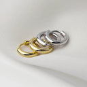 Trendy Small Hoop Earrings Clip-On Gold Stainless Steel Jewelry