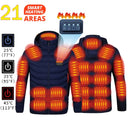 21 Areas Heated Jacket Mens Waterproof Heating Coat Tactical