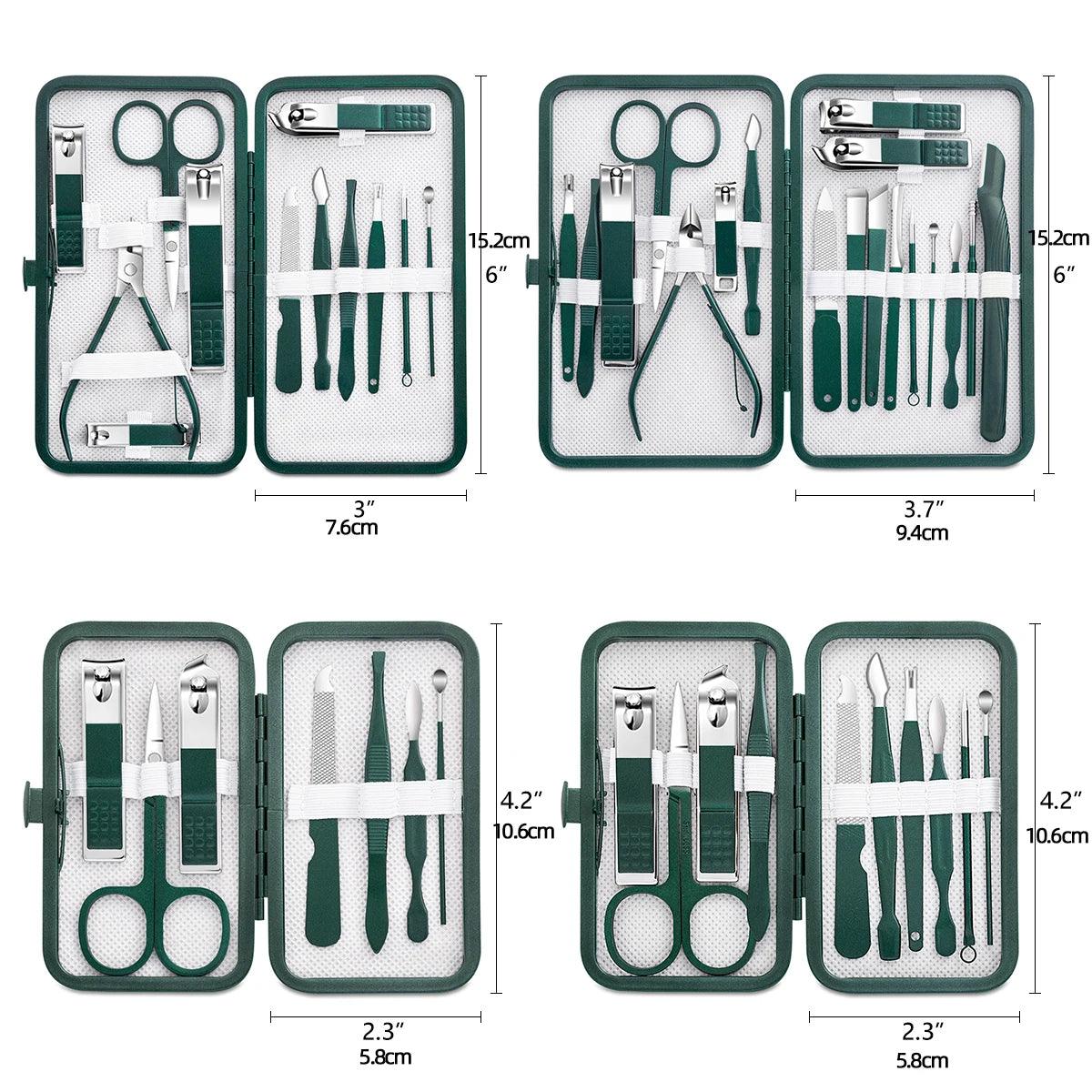 Nail Care Essentials Kit: Premium Stainless Steel Grooming Set With Travel Case  ourlum.com   