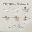 Nonstick White Granite Cookware Set Induction Safe 3-7 Piece