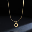 A-Z Alphabet Gold Plated Stainless Steel Pendant Necklace