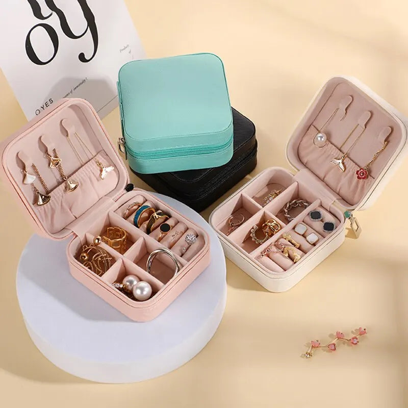 Mini Jewelry Storage Box Portable Home Travel Case for Women