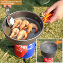 Compact Aluminum Camping Cookware Set with Teapot and Frying Pan