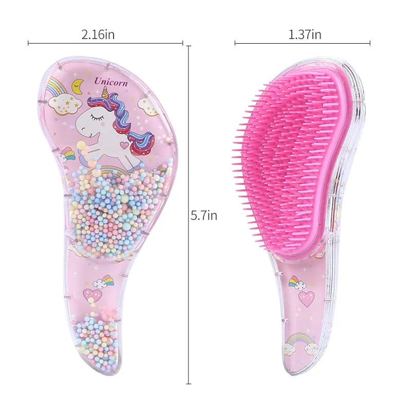 Cartoon Magic Comb Anti-static Massage Unicorn Hair Brushes Tangle Detangle Shower Massage Hairbrush Comb Salon Accessories Pink  ourlum.com   