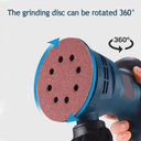 300W Electric Eccentric Sander 6 Gears Speed Adjustment 5 Inch 125mm Wood Sanding Processing Car Polishing Machine With Dust Box  ourlum.com   