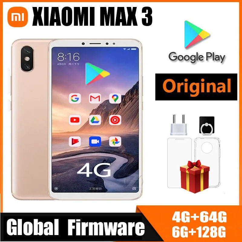 Xiaomi mi max 3 6G 128G smartphone 4G global firmware Snapdragon 636 large screen Posterior fingerprint