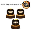 USB LED night light, Galaxy Crystal Ball lamp, 3D planet moon lamp, home decoration  ourlum.com A-Solar system-3PCS  