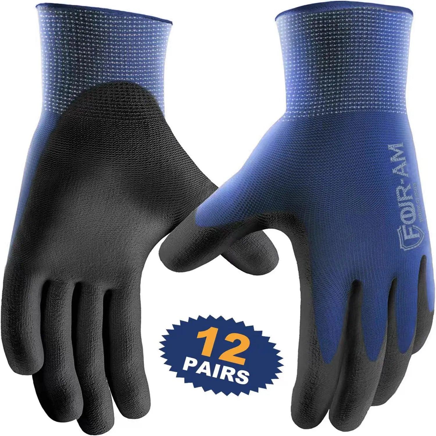 Enhanced Safety Grip Work Gloves: Superior Protection & Flexibility  ourlum.com Blue S 