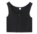 Chest Breast Binder Trans Crop Top Bandage Zipper Bra Tank