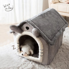 Foldable Corduroy Pet Bed: Cozy Sleep Solution for Cats and Dogs