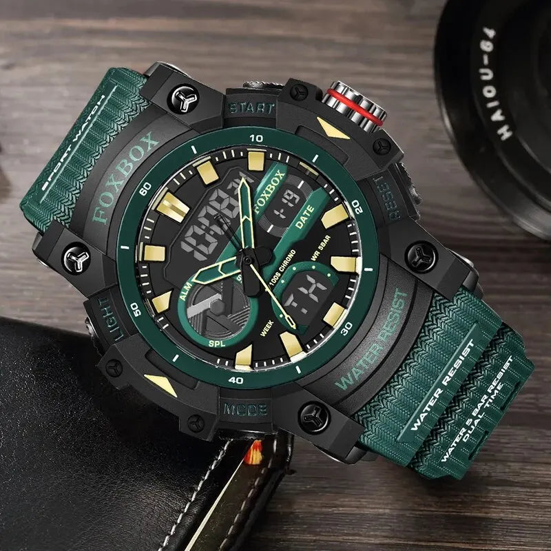 LIGE Military Style Dual Display Sports Watch for Men - Top Brand Luxury Waterproof Digital Watch Homme Fashion  OurLum.com   