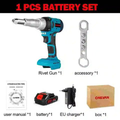 20000N Cordless Brushless Electric Rivet Gun for Makita 18V Battery – Automatic Riveting Tool (2.4-5.0mm)