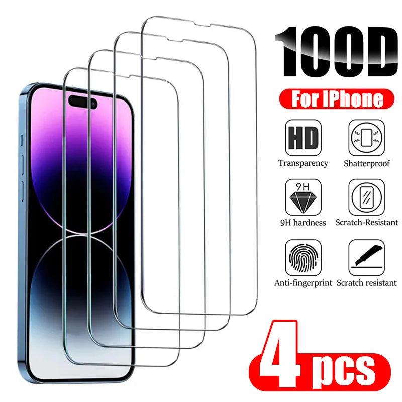 Crystal Clear Tempered Glass Screen Protector for iPhone 14 13 12 11 Pro Max & More  ourlum.com For iPhone 5 5S  