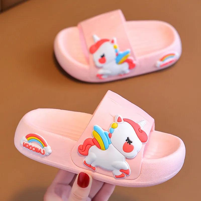 Cartoon Unicorn Kids Slippers: Enchanting Antislip Home Shoes  ourlum.com   