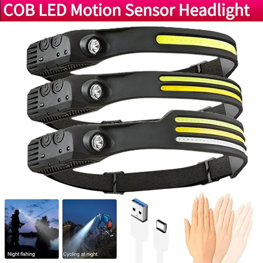 LED Sensor Headlamp: Powerful Rechargeable Flashlight for Camping  ourlum.com   
