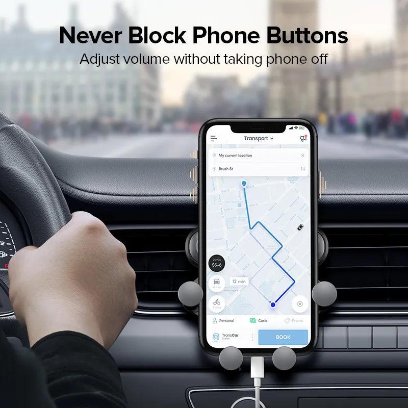 Gravity Car Phone Holder: Universal Air Vent Mount Stand - Secure Grip & Easy Installation  ourlum.com   