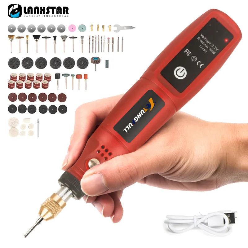 USB Cordless Mini Drill Rotary Tool Woodworking Engraving Pen Dremel Tools Wireless Electric Drill For Jewelry Metal Glass  ourlum.com   