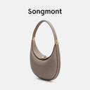 Genuine Leather Elegant Half Moon Shoulder Bags for Women