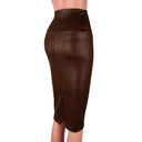 Faux Leather Pencil Skirt for Chic Elegance in Women