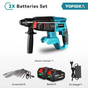 Yofidra 26MM Brushless Electric Hammer Drill Multifunctional Rotary Cordless Rechargeable Power Tools For Makita 18V Battery  ourlum.com 2Xbattery option  6 EU CHINA