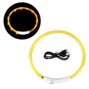 LED Pet Dog Collar Glowing Safety Light USB Flashing Luminous Necklace  ourlum.com S2 Yellow 40cm 