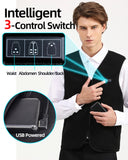 10 Areas Heated Vest Men Women USB Electric Self Heating Vest