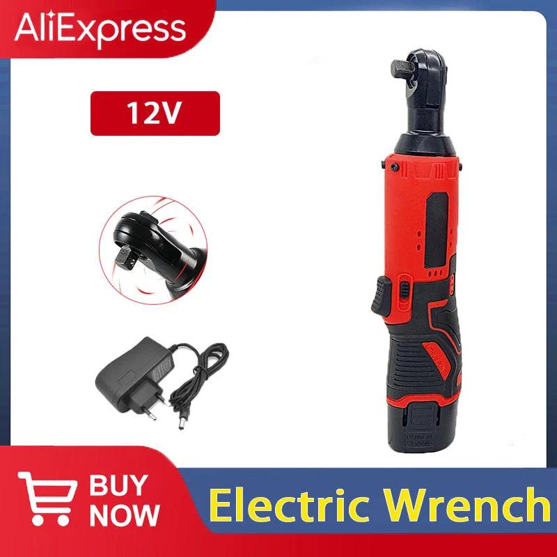 12V/18V Impact Wrench Cordless Rechargeable Electric Wrench 3/8 Inch Right Angle Ratchet Wrenches Impact Driver Power Tool  ourlum.com   