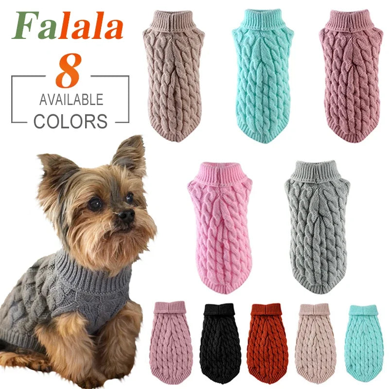 Winter Pet Sweater: Stylish High Collar Solid Color Design - XS to XL  ourlum.com   