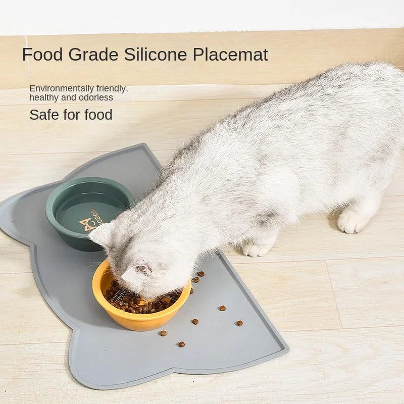 Pet Silicone Food Mat: Portable Waterproof Non-Slip Feeding Pad for Cats Dogs  ourlum.com   