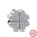 Crown Flowers Heart Silver Bead Charm Elegant Pandora Accessory