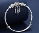 Dreamcatcher Charm Bracelet Elegant Silver Cuff for Women