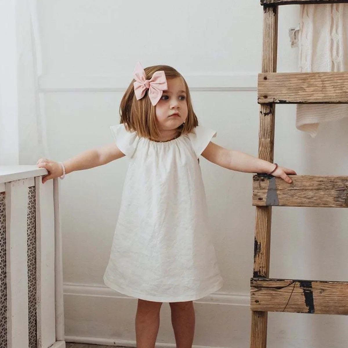 Summer Cotton Baby Girl Dress - Comfortable and Stylish Home Wear for Infants  ourlum.com White 2-3 years 