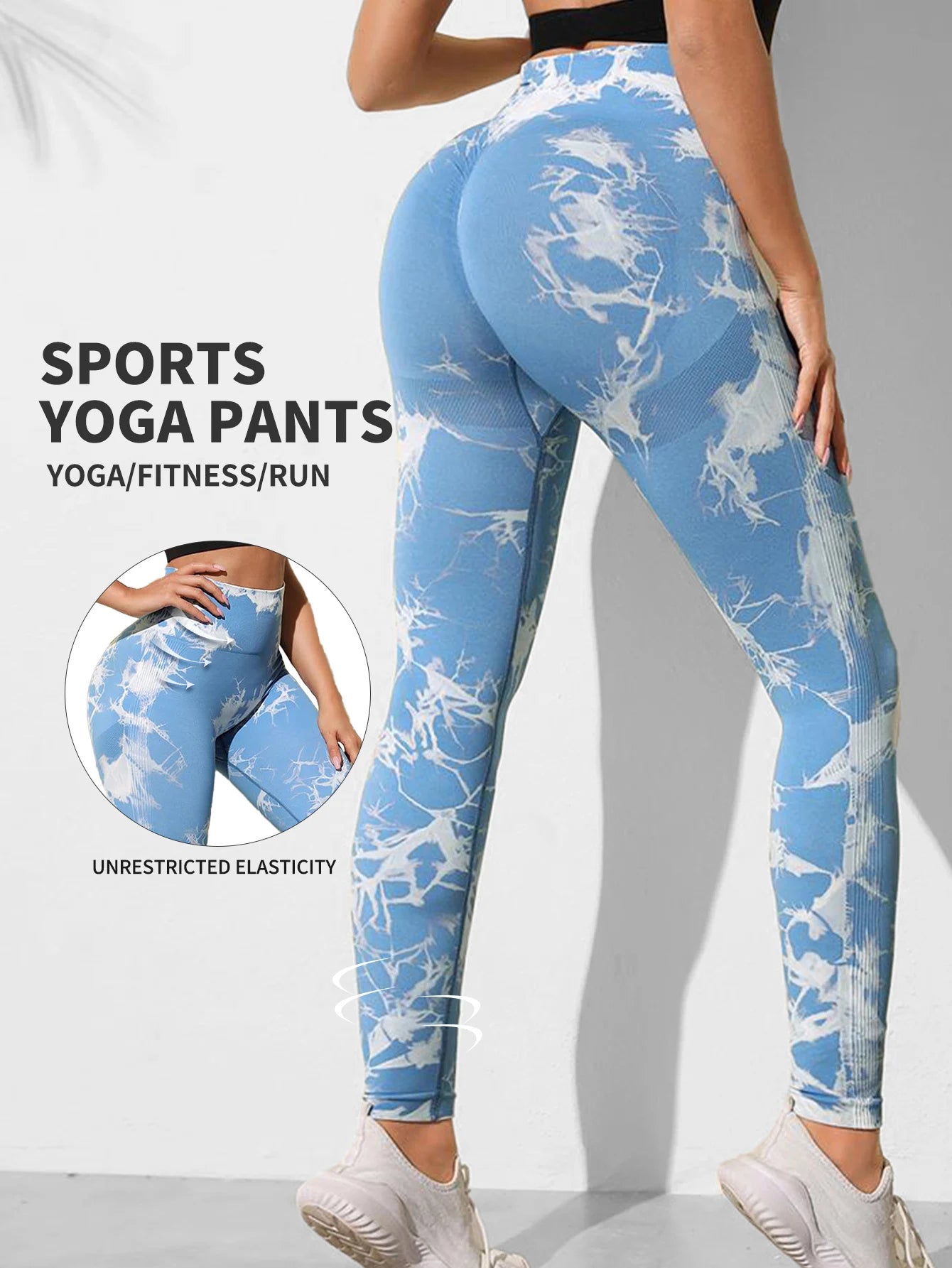 Seamless High Waist Tie Dye Leggings for Women - Push Up Yoga Pants Fitness Tights 2024