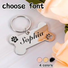 Personalized Stainless Steel Pet Name Tag for Dogs & Cats
